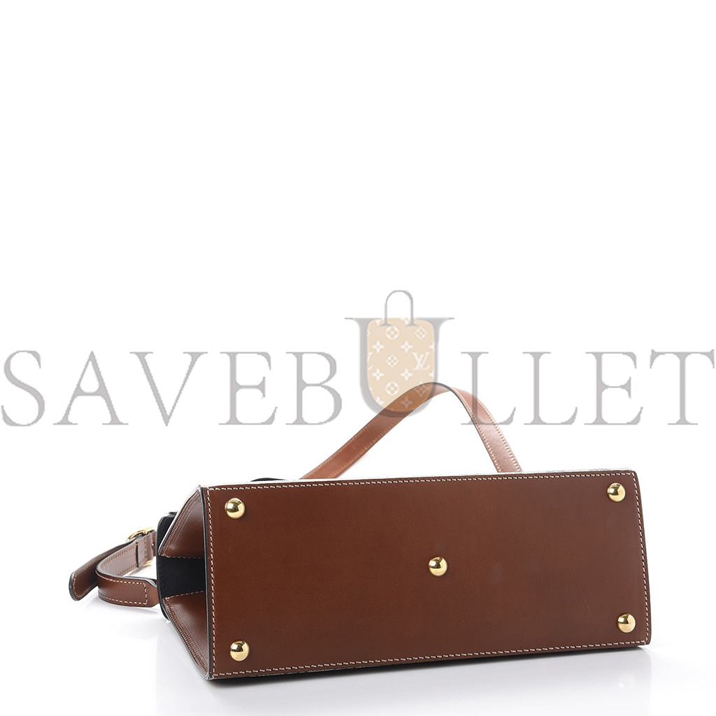 g*u*i gg S*p*e monogram calfskin small padlock top handle bag beige black cuir 43188 (28*19*11cm)